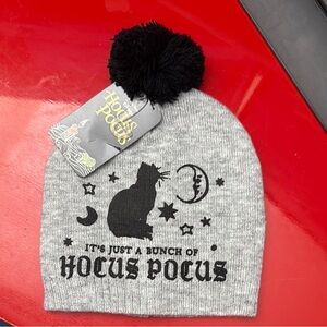 Berkshire Gray and Black hocus pocus humor Cat Beanie Cap Hat